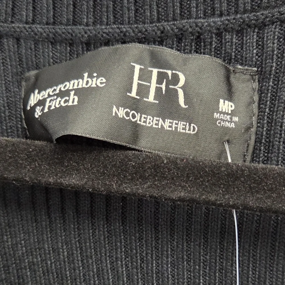 Abercrombie & Fitch HFR Nicole Benefield Black Sweater Maxi Dress Medium Petite